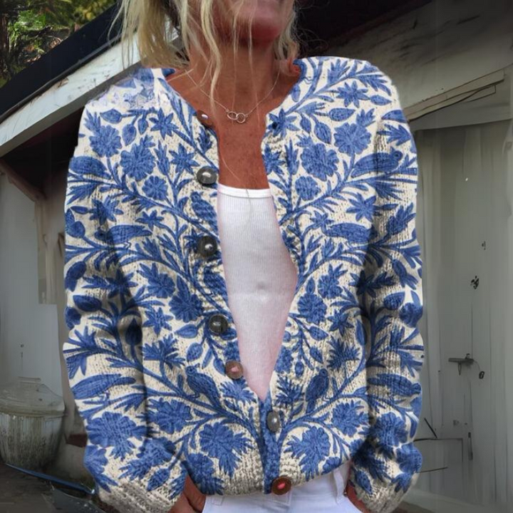 Amélie - Cardigan Élégant à Motifs Floraux