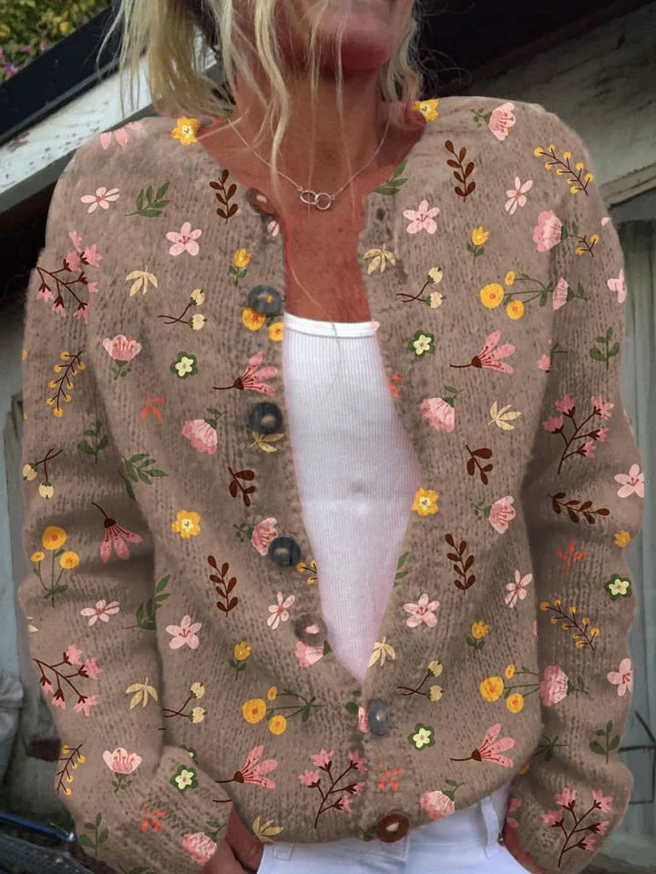 Amélie - Cardigan Élégant à Motifs Floraux